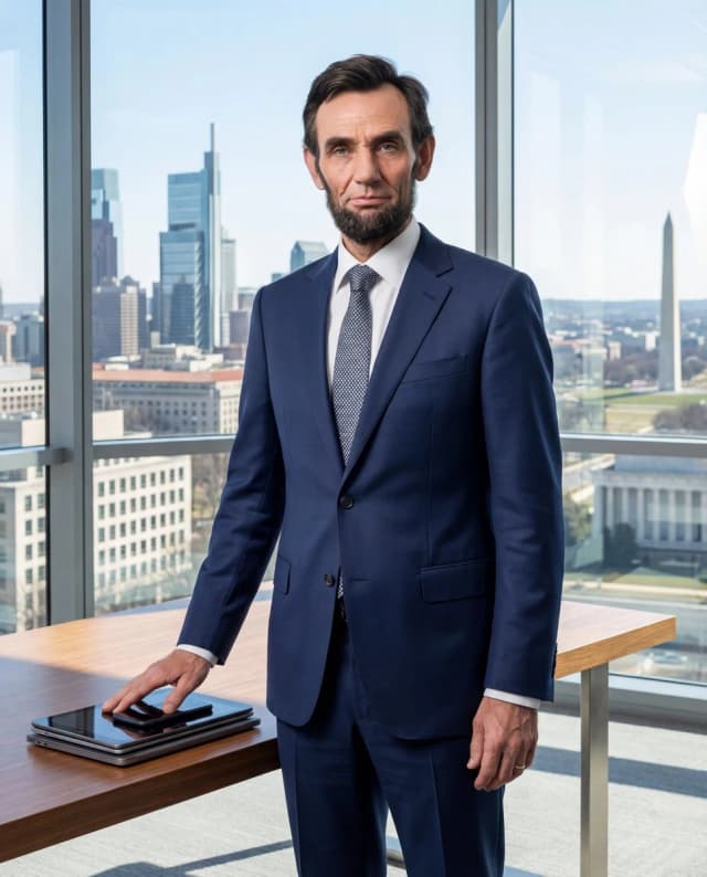 Portrait of Lincoln, a successful CEO in a business setting.